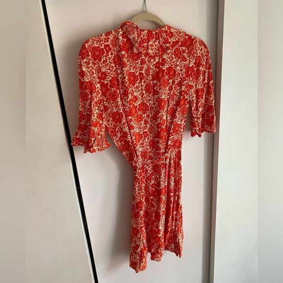 TOPSHOP Oriental Ruffle Wrap Dress - Picture 6 of 6